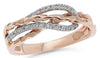 ESTATE .13CT DIAMOND 14KT ROSE GOLD 3D DOUBLE ROPE LOVE KNOT FUN RING