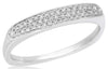 .17CT DIAMOND 14KT WHITE GOLD CLASSIC 3 ROW PAVE FLAT WEDDING ANNIVERSARY RING