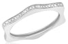 ESTATE .09CT DIAMOND 14KT WHITE GOLD 3D CHANNEL FLOWER ANNIVERSARY RING