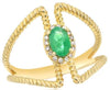 .52CT DIAMOND & AAA EMERALD 14KT YELLOW GOLD 3D OVAL & ROUND TRIANGULAR FUN RING