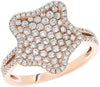 ESTATE LARGE .91CT DIAMOND 14KT ROSE GOLD 3D PAVE STARFISH FUN RING