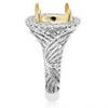 .52CT DIAMOND 14KT TWO TONE GOLD OVAL & ROUND HALO SEMI MOUNT ENGAGEMENT RING