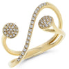 ESTATE .16CT DIAMOND 14KT YELLOW GOLD 3D CLUSTER ROUND CRISS CROSS FUN RING