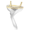 .54CT DIAMOND 14KT TWO TONE GOLD PEAR SHAPE 3 PRONG SEMI MOUNT ENGAGEMENT RING