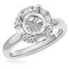 .41CT DIAMOND 14KT WHITE GOLD ROUND & BAGUETTE HALO SEMI MOUNT ENGAGEMENT RING