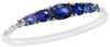 ESTATE .51CT DIAMOND & AAA SAPPHIRE 14KT WHITE GOLD 3D ROUND & OVAL FUN RING