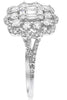 .72CT DIAMOND 14KT WHITE GOLD ROUND & BAGUETTE INVISIBLE CLUSTER FLOWER FUN RING