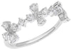 ESTATE .71CT DIAMOND 14KT WHITE GOLD 3D ROUND & PRINCESS MULTI FLOWER LOVE RING
