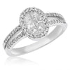 .93CT DIAMOND 18KT WHITE GOLD 3D ROUND & PRINCESS INVISIBLE OVAL ENGAGEMENT RING