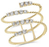 ESTATE .44CT DIAMOND 14KT YELLOW GOLD MULTI ROW 3D SNAKE RING