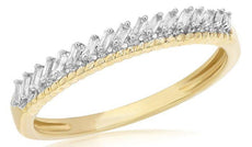 ESTATE .12CT DIAMOND 14KT YELLOW GOLD CLASSIC BAGUETTE WEDDING ANNIVERSARY RING