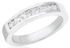 .52CT DIAMOND 14KT WHITE GOLD 3D 7 STONE ROUND CHANNEL CLASSIC ANNIVERSARY RING