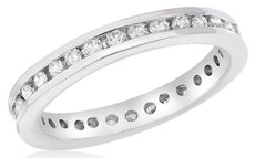 .60CT DIAMOND 14KT WHITE GOLD 3D CLASSIC ROUND CHANNEL ETERNITY ANNIVERSARY RING