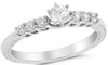 .52CT DIAMOND 14KT WHITE GOLD 3D SOLITAIRE 7 STONE ROUND FRIENDSHIP PROMISE RING