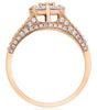 ESTATE 1.15CT DIAMOND 14KT ROSE GOLD 3D CLASSIC FLOWER LOVE RING