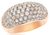 ESTATE WIDE 2.23CT DIAMOND 14K ROSE GOLD MULTI ROW CLASSIC PAVE ANNIVERSARY RING