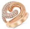 ESTATE EXTRA LARGE 1.85CT DIAMOND 18KT ROSE GOLD 3D MULTI ROW LOVE KNOT FUN RING