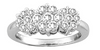 1.0CT DIAMOND 14KT WHITE GOLD ROUND 3D INVISIBLE FLOWER PAST PRESENT FUTURE RING