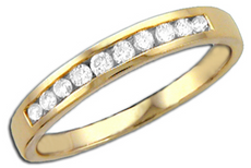 .25CT DIAMOND 14KT YELLOW GOLD 3D ROUND CHANNEL SEMI ETERNITY ANNIVERSARY RING