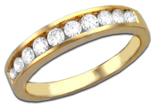 ESTATE .5CT DIAMOND 14K YELLOW GOLD ROUND CHANNEL SEMI ETERNITY ANNIVERSARY RING