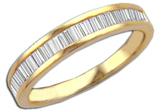 .5CT DIAMOND 14KT YELLOW GOLD BAGUETTE 3D CHANNEL SEMI ETERNITY ANNIVERSARY RING