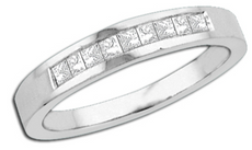.25CT DIAMOND 14KT WHITE GOLD PRINCESS 3D CHANNEL SEMI ETERNITY ANNIVERSARY RING