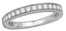 0.5CT DIAMOND 14KT WHITE GOLD ROUND CHANNEL PRONG 3/4 ETERNITY ANNIVERSARY RING