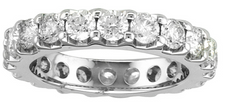 LARGE 2.5CT DIAMOND 14KT WHITE GOLD ROUND SHARE PRONG ETERNITY ANNIVERSARY RING