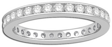 1.0CT DIAMOND 14KT WHITE GOLD 3D CLASSIC ROUND CHANNEL ETERNITY ANNIVERSARY RING