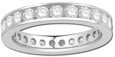 1.5CT DIAMOND 14KT WHITE GOLD ROUND CHANNEL INVISIBLE ETERNITY ANNIVERSARY RING