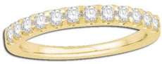 0.5CT DIAMOND 14KT YELLOW GOLD 3D SEMI ETERNITY ROUND WEDDING ANNIVERSARY RING