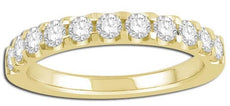 .75CT DIAMOND 14KT YELLOW GOLD 3D SEMI ETERNITY ROUND WEDDING ANNIVERSARY RING