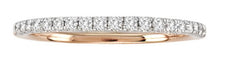 ESTATE .25CT DIAMOND 14KT ROSE GOLD 3D CLASSIC SEMI ETERNITY ANNIVERSARY RING