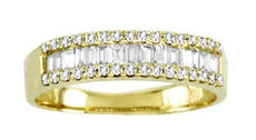 .40CT DIAMOND 14KT YELLOW GOLD ROUND & BAGUETTE SEMI ETERNITY ANNIVERSARY RING
