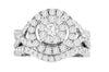 1.25CT DIAMOND 14KT WHITE GOLD ROUND CLUSTER DOUBLE HALO INFINITY PROMISE RING