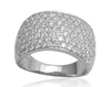 LARGE 2CT DIAMOND 14KT WHITE GOLD MULTI ROW PAVE SEMI ETERNITY ANNIVERSARY RING