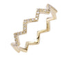 ESTATE .10CT DIAMOND 14K YELLOW GOLD 3D CLASSIC ROUND ZIG ZAG STACKABLE FUN RING