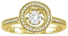 .45CT DIAMOND 14KT WHITE GOLD ROUND SOLITAIRE SEMI ETERNITY HALO FLOATING RING
