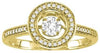 .45CT DIAMOND 14KT WHITE GOLD ROUND SOLITAIRE SEMI ETERNITY HALO FLOATING RING
