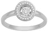 ESTATE .12CT DIAMOND 14KT WHITE GOLD ROUND 3D CLASSIC CIRCULAR FLOATING FUN RING