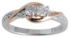 ESTATE .40CT DIAMOND 14KT 2 TONE GOLD 2 STONE INFINITY WEDDING ANNIVERSARY RING