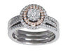 .50CT DIAMOND 14KT 2 TONE GOLD ROUND CIRCULAR CLUSTER MULTI ROW DOUBLE HALO RING