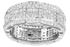 LARGE 2.15CT DIAMOND 18KT WHITE GOLD ROUND & BAGUETTE ETERNITY ANNIVERSARY RING