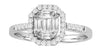 .50CT DIAMOND 18KT WHITE GOLD ROUND & BAGUETTE HALO INVISIBLE HEXAGON LOVE RING