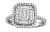 .83CT DIAMOND 18KT WHITE GOLD ROUND & BAGUETTE SEMI ETERNITY INVISIBLE LOVE RING