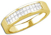 ESTATE 1.00CT DIAMOND 14K YELLOW GOLD INVISIBLE PRINCESS 2 ROW ANNIVERSARY RING
