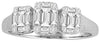 .50CT DIAMOND 18K WHITE GOLD ROUND & BAGUETTE PAST PRESENT FUTURE INVISIBLE RING