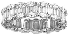 ESTATE 1.25CT DIAMOND 18K WHITE GOLD ROUND & BAGUETTE INVISIBLE ANNIVERSARY RING
