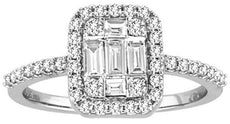 .80CT DIAMOND 18KT WHITE GOLD 3D ROUND & BAGUETTE SEMI ETERNITY ANNIVERSARY RING