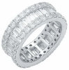 LARGE 3.25CT DIAMOND 18K YELLOW GOLD ROUND & BAGUETTE ETERNITY ANNIVERSARY RING